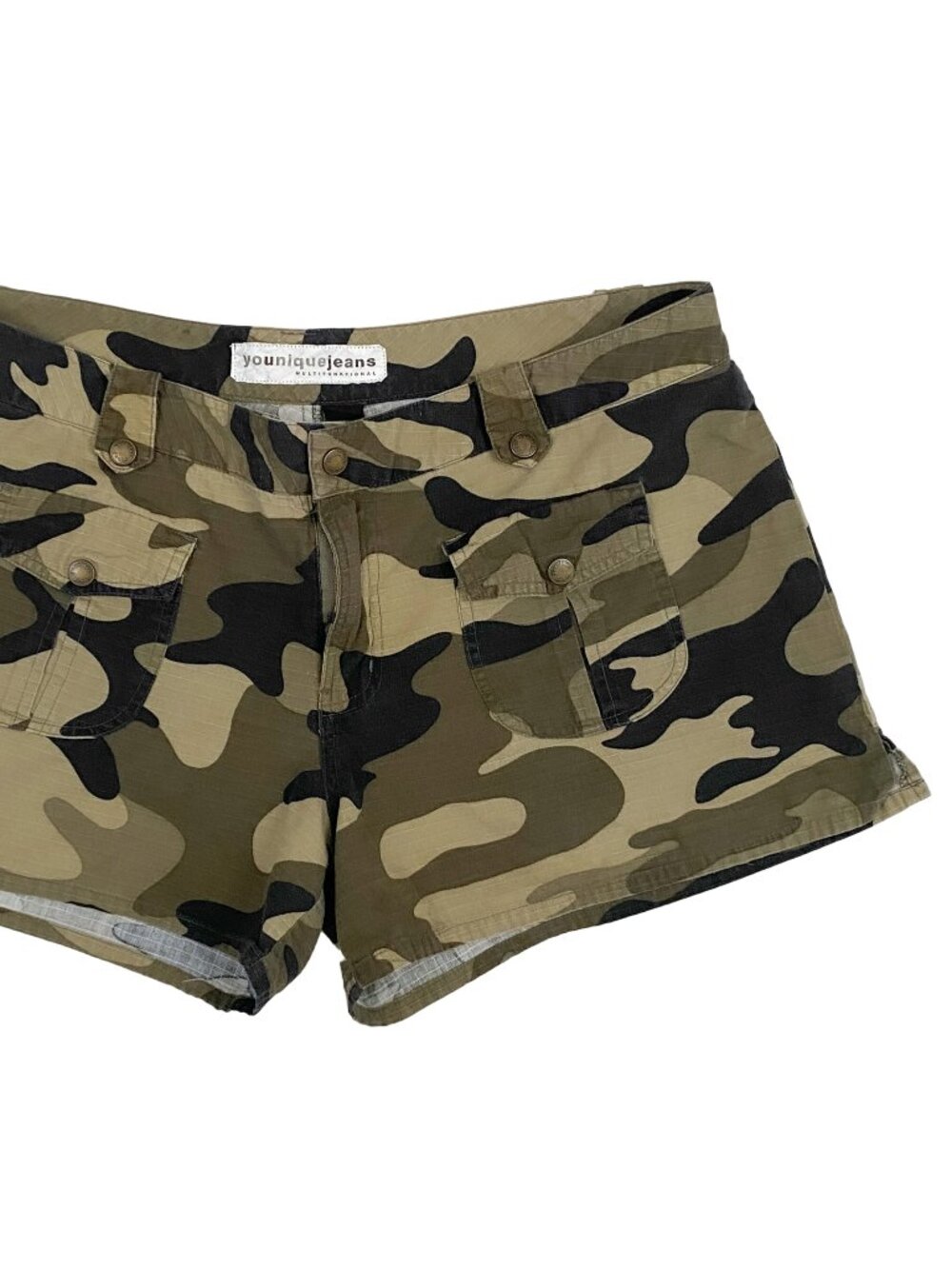 y2k younique camo print cargo shorts